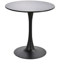 HOMCOM  Modern 27.5" Round Cocktail Table with a Stable Metal Base for Living Room, Porch, and Parties, Black(m-1)