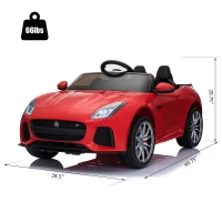 Aosom 12V Jaguar F-Type SVR Kids Battery Powered Ride On Car double seat double door MP3 Music W/ Remote Control- Red(m-3)