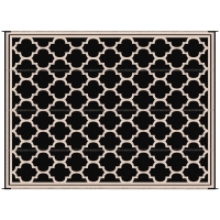 Outsunny Reversible Polypropylene Outdoor Rug Folding, Durable, Perfect for Camping, Deck & Beach Black