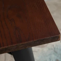 HOMCOM 3 Piece Industrial Style Dining Table Set, Small Kitchen Table and Chairs for 2,Steel Frame and Wooden Top, Black(m-8)