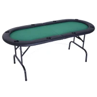 Soozier 72" 8 Player Octagon Poker Table Set with 8 Steel Cup Holders, a Classic Design, & Easy Folding for Storage(m-1)