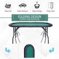 Soozier 72" 8 Player Octagon Poker Table Set with 8 Steel Cup Holders, a Classic Design, & Easy Folding for Storage(m-5)