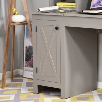 HOMCOM Home Office Computer Desk with Hutch and Storage Cabinet and 6 Shelves, Grey(m-7)