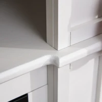 HOMCOM 31.75" W x 31" H Electric Fireplace Mantel TV Stand, Media Console Center Cabinet with a Shelf, White(m-8)