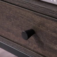 HOMCOM 4-Tier Industrial Style Bookcase with Open Storage Display Rack, Drawer, Cabinet for Living Room, Dark Brown(m-8)