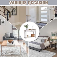 HOMCOM Console Side Entryway Table with Storage Drawer, Bottom Shelf, and Strong Sturdy Construction, White(m-6)