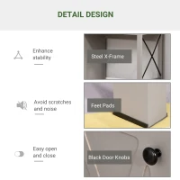 HOMCOM Home Office Computer Desk with Hutch and Storage Cabinet and 6 Shelves, Grey(m-6)