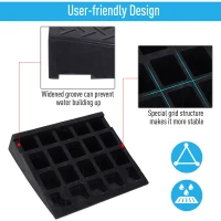 HOMCOM Rubber Curb Ramps Set, 4'' Heavy Duty Driveway Ramps with 33,000lbs Weight Capacity for Low Cars, Motorcycle, 2 Pack, 19" x 16.5" x 4"(m-8)