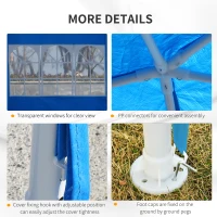 Outsunny Large 10' x 20' Gazebo Canopy Party Tent with 4 Removable Window Side Walls,Wedding, Picnic Outdoor Events - Blue(m-7)