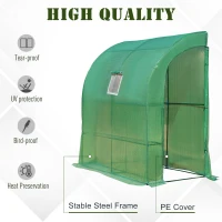 Outsunny 7' x 3' x 7' Outdoor Walk-In Greenhouse, Plant Nursery with Roll-up Windows, PE Cover, and 3 Wire Shelves(m-2)