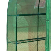 Outsunny 7' x 3' x 7' Outdoor Walk-In Greenhouse, Plant Nursery with Roll-up Windows, PE Cover, and 3 Wire Shelves(m-7)