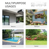 Outsunny 6-Piece Patio Furniture Set, Wooden Conversation Set, Modular Design Sectional Sofa Set with Coffee Table & 8 Pillows for Lawn, Backyard, White(m-6)