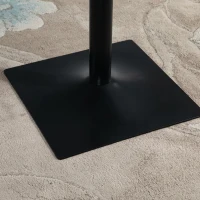 HOMCOM Retro Industrial Square Dining Coffee Bistro Table with Metal Base for Kitchen & Home Bar, Black and Brown(m-9)