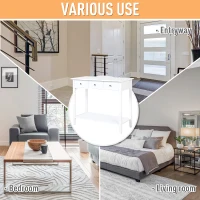 HOMCOM Console Table Industrial Desk with Drawer Bottom Shelf & Large Tabletop for Entryway or Living Room, White(m-6)