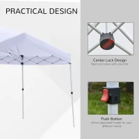 Outsunny 10' x 20' Heavy Duty Pop Up Canopy with Easy Set-Up Design, 3-Level Adjustable Height, Roller Bag, Event Tent for Patio Backyard Garden Wedding Party(m-5)