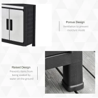 Outsunny Storage Sheds Outdoor Cabinet for Garden Tool with 8-Level Adjustable Shelves Made of Waterproof PP & Galvanized Steel for Indoor/Outdoor Use(m-6)