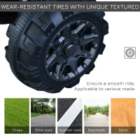 Aosom 12V Kids ATV Ride-on Four Wheeler Car with Bluetooth MP3 Real Working Headlights, Music/Radio Player, & Smooth Suspension, White(m-7)