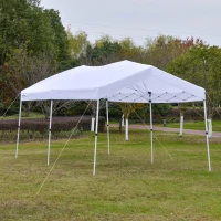 Outsunny 10' x 20' Heavy Duty Pop Up Canopy with Easy Set-Up Design, 3-Level Adjustable Height, Roller Bag, Event Tent for Patio Backyard Garden Wedding Party(m-10)