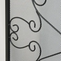 HOMCOM 3-Panel Metal Fireplace Spiral Mesh Cover Screen Home Foldable Steel Spark Guard Decoration, Black(m-9)