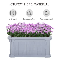 Outsunny 24'' x 24'' x 12'' Raise Garden Bed, Planter Box, Above Ground Garden for Flowers, Herb, Vegetables with Easy Assembly, Grey(m-4)