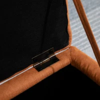 HOMCOM 16" Microfiber Upholstered Cube Storage Ottoman Footrest Seat with Hinged Lid - Brown(m-12)