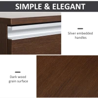 HOMCOM 23.25" 3-Drawer Office Storage Cabinet with Wheels, Brown(m-6)