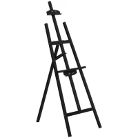 HOMCOM A-Frame Easel of Maximum Height 53", Holds Canvases Up to 43", Painting Studio Art Easel that Tilts up to 90° Degrees for Adults, Beginners, Students, Black(m-1)