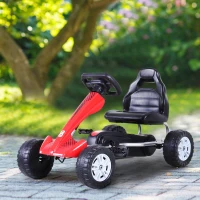 Aosom Pedal Powered Go Kart Racer for Kids - Red(m-10)