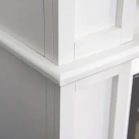 HOMCOM 31.75" W x 31" H Electric Fireplace Mantel TV Stand, Media Console Center Cabinet with a Shelf, White(m-9)