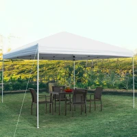Outsunny 13' x 13' Pop Up Canopy Tent with 3-Level Height Adjustable, Instant Sun Shelter, Tents for Parties with Carry Bag, White(m-10)