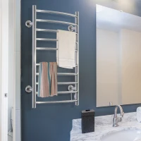 HomCom 10-Bar Curved Stainless Steel Wall Mounted Electric Heated Towel Rack Warmer(m-10)