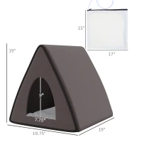 PawHut Heated Cat House A-Frame Pet Shelter with Zippered Water-resistant Roof for Indoor and Outdoor(m-3)