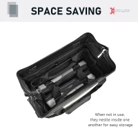 DURHAND 3pcs Rolling Mobile Tool Bag Electrician with 3 Bags for Organization/Storage and Adjustable Carrying Handle(m-7)