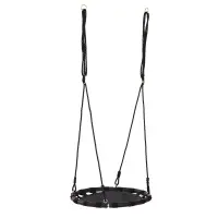 HOMCOM Hanging Tree Swing, Flying Platform Attaches to Tree or Existing Swing Set for Backyard and Heavy Duty, Black(m-1)