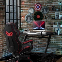 HOMCOM 47.25" Gaming Desk Computer Home Office Gamer Table Workstation Metal Frame with Cup Holder, Headphone Hook, Cable Management, Black(m-9)