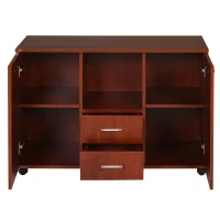 Vinsetto Multifunction Office Filing Cabinet Printer Stand with 2 Drawers, 2 Shelves, & Smooth Counter Surface, Brown(m-9)