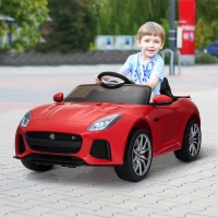 Aosom 12V Jaguar F-Type SVR Kids Battery Powered Ride On Car double seat double door MP3 Music W/ Remote Control- Red(m-9)