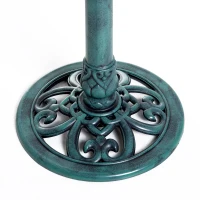 Outsunny 28'' Bird Bath Outdoor Resin Decor with Fleur De Lis Pattern, Time-Worn Finish(m-10)