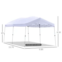 Outsunny 10' x 20' Heavy Duty Pop Up Canopy with Easy Set-Up Design, 3-Level Adjustable Height, Roller Bag, Event Tent for Patio Backyard Garden Wedding Party(m-3)