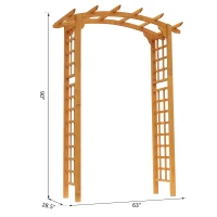 Outsunny 7.5' Fir Wood Round Outdoor Garden Pergola Style Arbor Arch Trellis(m-3)