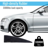 HOMCOM Rubber Curb Ramps Set, 4'' Heavy Duty Driveway Ramps with 33,000lbs Weight Capacity for Low Cars, Motorcycle, 2 Pack, 19" x 16.5" x 4"(m-7)