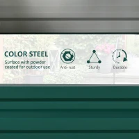 Outsunny Galvanized Raised Garden Bed, 4' x 2' x 1' Metal Planter Box, for Growing Vegetables, Flowers, Herbs, Succulents, Green(m-4)