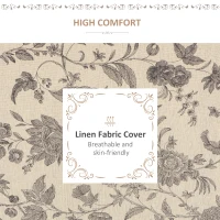 HOMCOM Upholstered Armless Accent Chair, Leisure Side Chair with Wingback, Soft Linen Fabric and Solid Wood Legs, Decorative for Bedroom, Living room, Floral(m-5)
