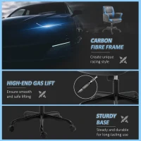 Vinsetto Swivel Ergonomic Big & Tall Office Computer Desk Chair with 5 Univeral Wheels & a Linen Polyester Finish - Grey(m-7)