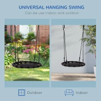 HOMCOM Hanging Tree Swing, Flying Platform Attaches to Tree or Existing Swing Set for Backyard and Heavy Duty, Black(m-6)