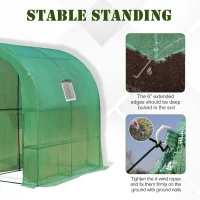 Outsunny 7' x 3' x 7' Outdoor Walk-In Greenhouse, Plant Nursery with Roll-up Windows, PE Cover, and 3 Wire Shelves(m-5)