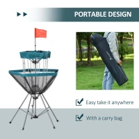 Soozier Portable Disc Golf Basket Target with 12-Chain, Easy Carry Bag, Blue(m-6)