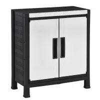 Outsunny Storage Sheds Outdoor Cabinet for Garden Tool with 8-Level Adjustable Shelves Made of Waterproof PP & Galvanized Steel for Indoor/Outdoor Use(m-1)