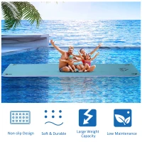 HOMCOM 17' x 5' Floating Water Mat, 3-Layer Swimming Pool Float Ultimate Super-Sized Portable Foam Raft, Thick and Durable Water Activities Mat for Lake, Oceans(m-4)