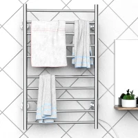 HomCom 10-Bar Stainless Steel Wall Mounted Electric Heated Towel Rack Warmer(m-10)